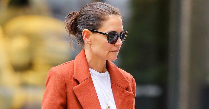 Katie Holmes Made a T-Shirt and Mango Jacket Look Remarkably Expensive