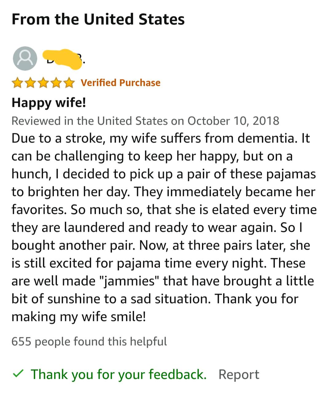 I was shopping for PJs when I found this beautiful review. Made me smile, and tear up. I hope she is still enjoying those jammies!
