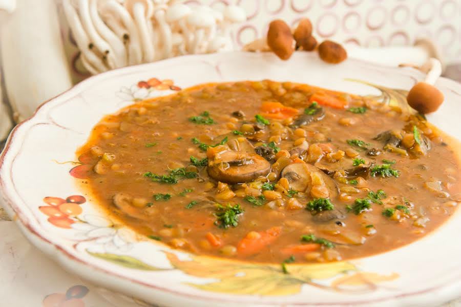 Mushroom Lentil Soup Recipe