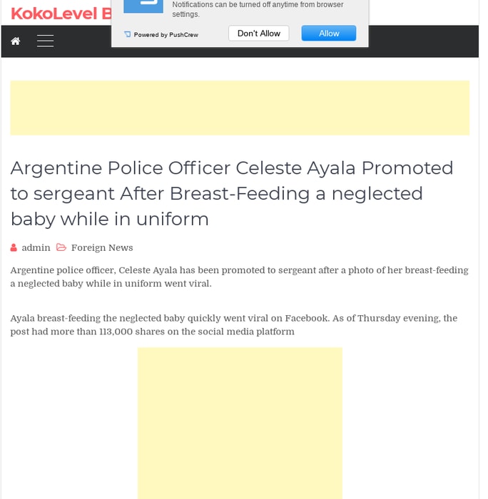 Argentine Police Officer Celeste Ayala Promoted to sergeant After Breast-Feeding a neglected baby while in uniform
