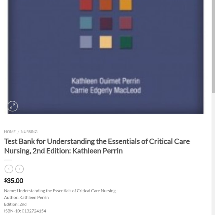Test Bank for Understanding the Essentials of Critical Care Nursing, 2nd Edition: Kathleen Perrin