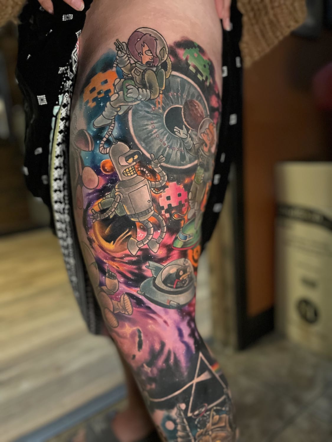 Space themed tattoo still in progress. John Handler, Big Guns Tattoo