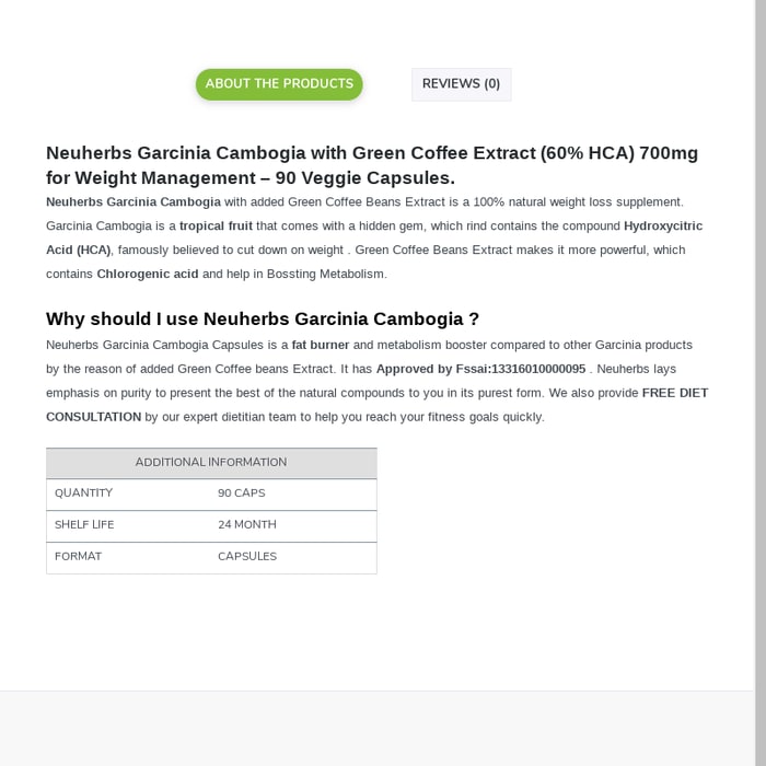 Buy Neuherbs Garcinia Cambogia for Weight Management