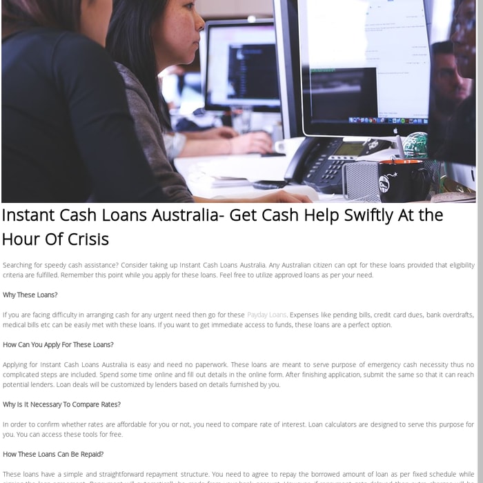 Instant Cash Loans Australia- Get Cash Help Swiftly At the Hour Of Crisis