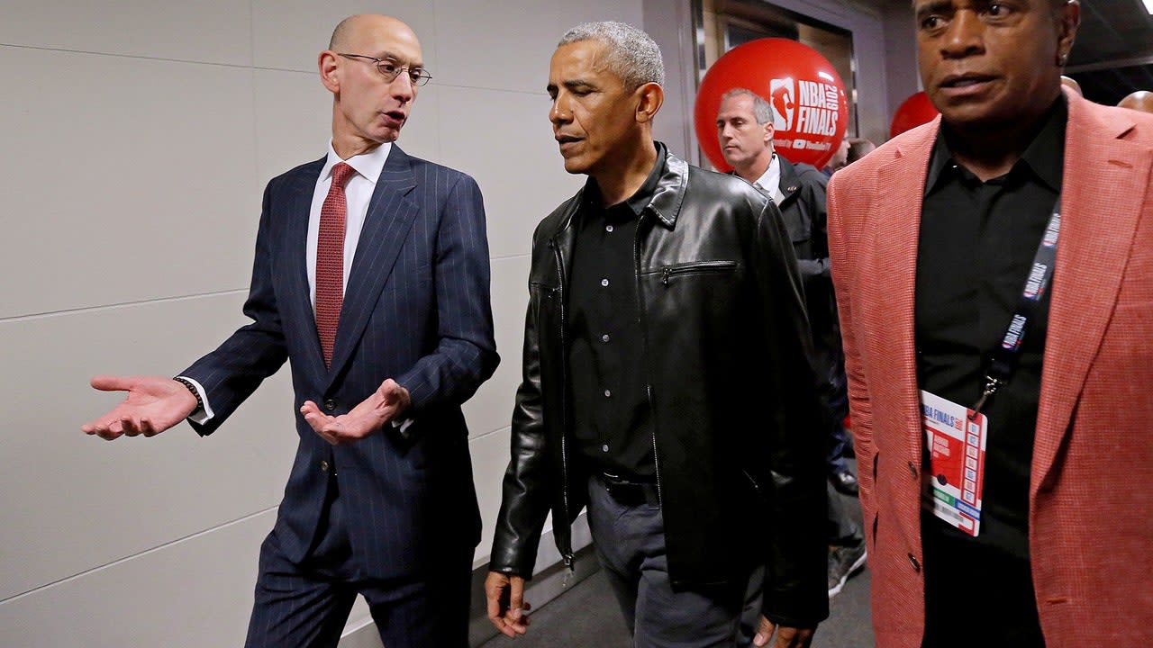 Barack Obama Wore a Killer Leather Jacket to the NBA Finals