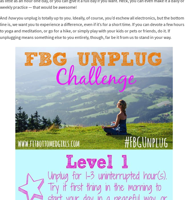 Take the FBG Unplug Challenge