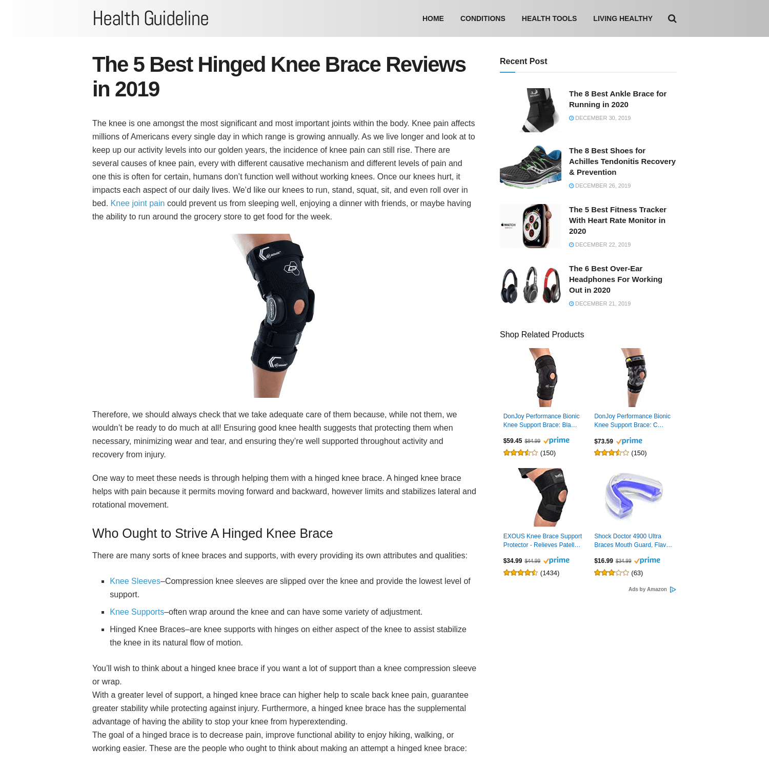 The 5 Best Hinged Knee Brace Reviews in 2019 - Your Health Guideline