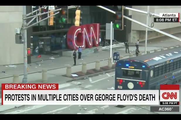 CNN Headquarters in Atlanta Vandalized During Protests Over Police Killings