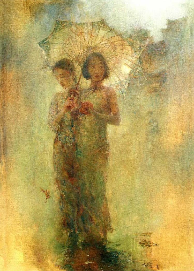 The Umbrella, Hu Jundi, Oil on canvas, 2012