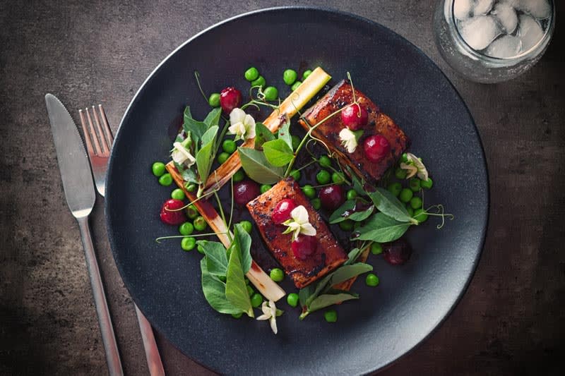 Instant Pot Pressed Pork Belly With Port Cherries
