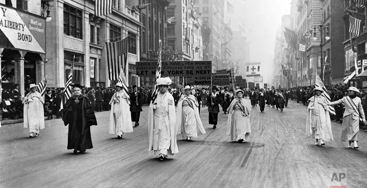 105 years ago today, tens of thousands of women paraded up Fifth Avenue in New York City, demanding the right to vote.