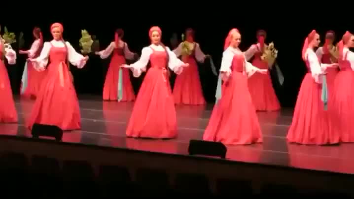 The Beryozka Dance Ensemble appear to float across the stage