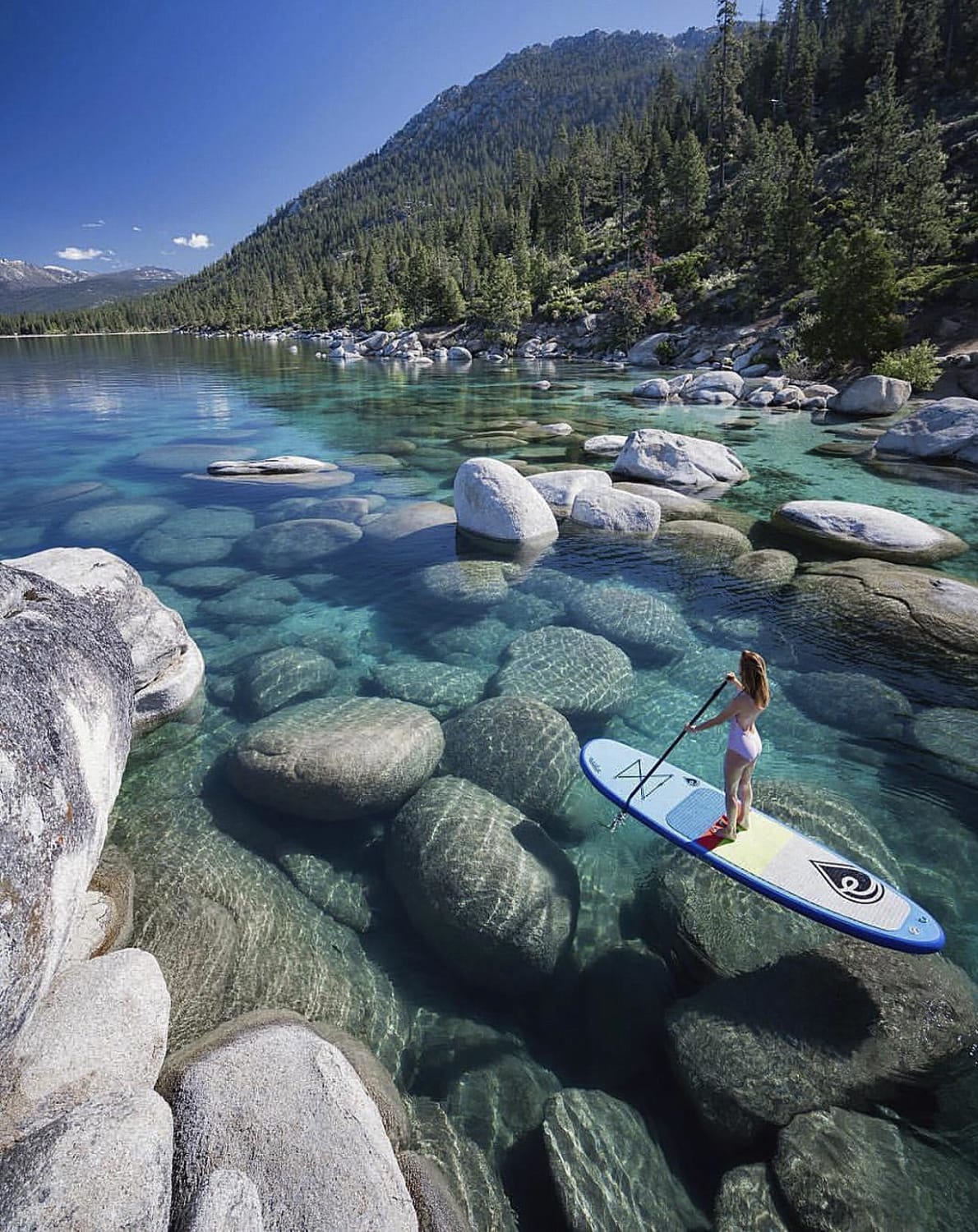 Crystal clear lake Tahoe water, USA