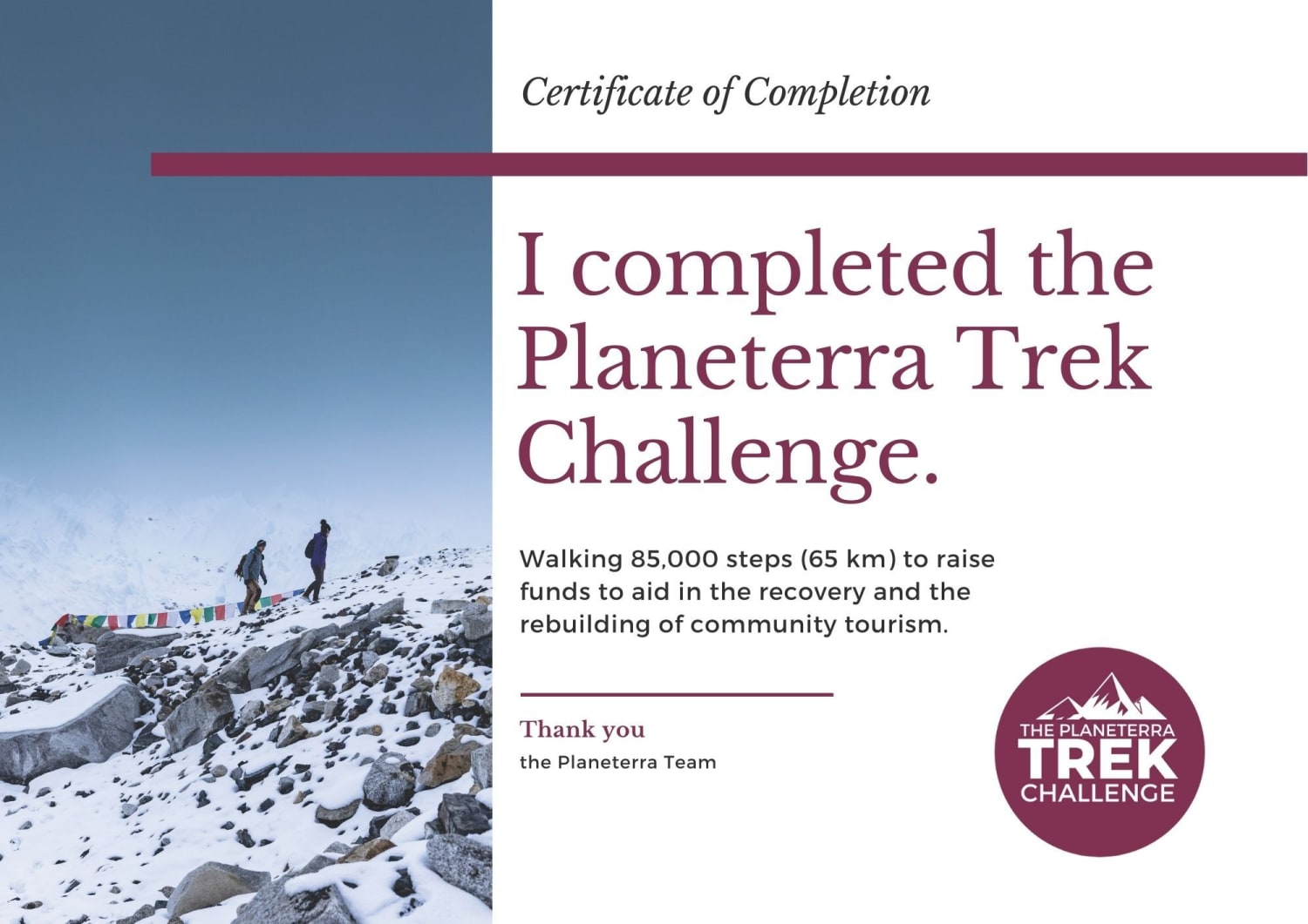 Ups and Downs of the Planeterra Trek Challenge - K in Motion