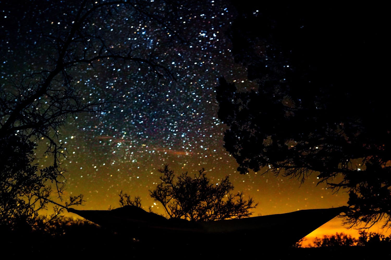 Went hammock camping in West Texas, some great views for sure