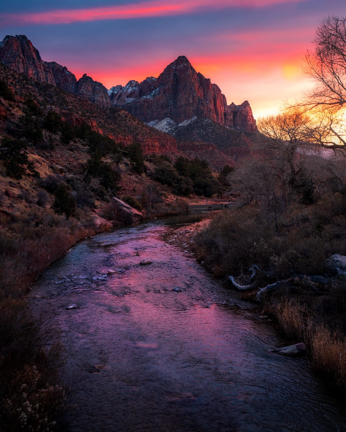 ITAP of a sunset at Zion National park.