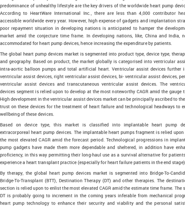 Heart Pump Devices Market, by Product Type, Device Type, Forecast Up To 2024