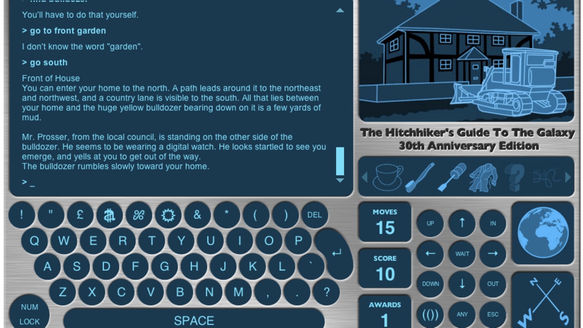 Play 1984's Hitchhiker's Guide to the Galaxy text game for free online