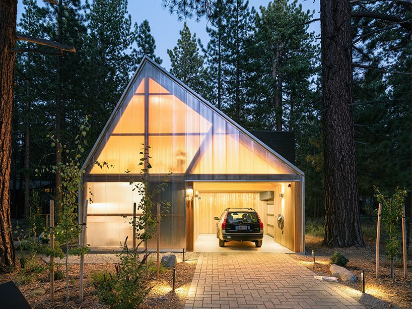 joongwon architects builds a translucent cabin in lake tahoe designed around the trees