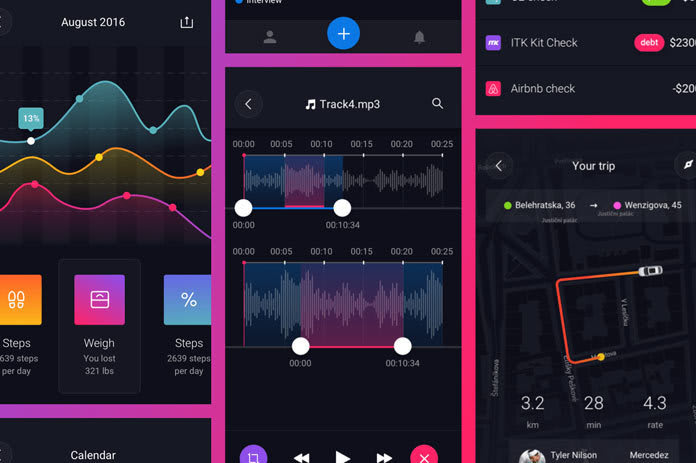 Mobile App UI Kit for Smartphones and Tablets