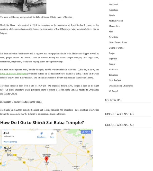 Information About Shirdi Sai Baba; Incarnation of Lord Krishna