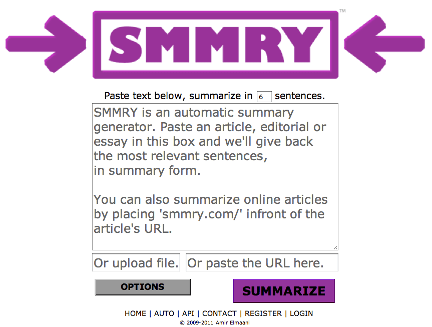 Summarize articles, text, websites, essays and documents