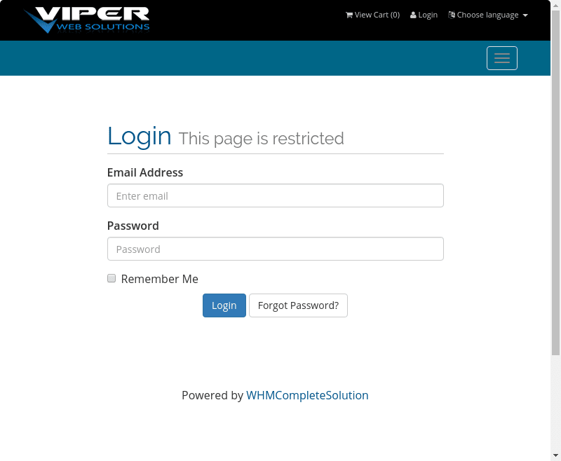 Client Area - Viper Web Solutions