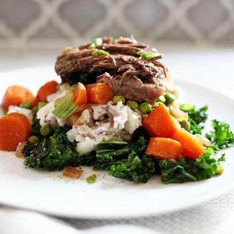 Slow Cooker Pot Roast With Smashed Potatoes & Kale