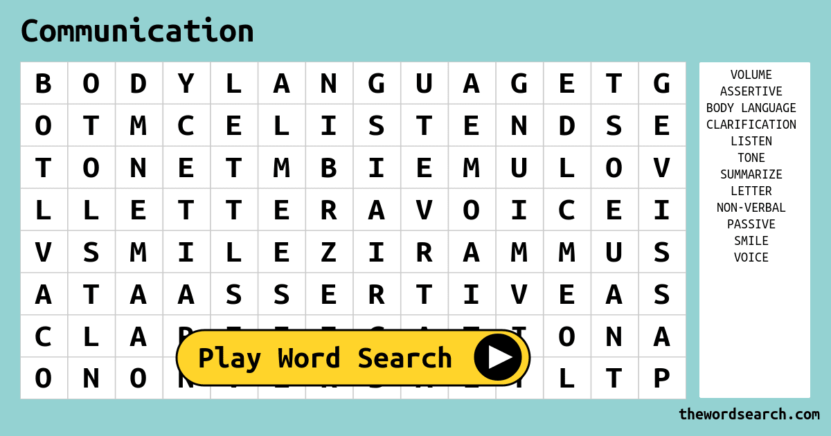 Download Word Search on Communication