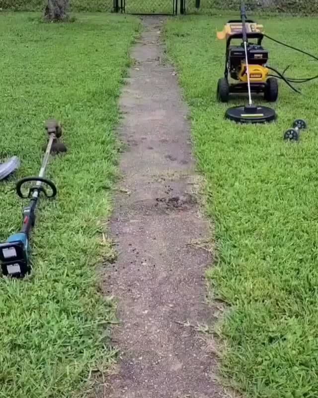 Cleaning up a sidewalk