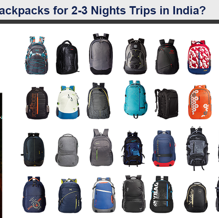 Which are the best budget backpacks for 2-3 nights trips in India? (Part 1 of 4)
