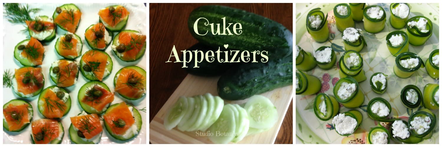 Two Fresh Festive Herb-infused appetizers with Cucumber