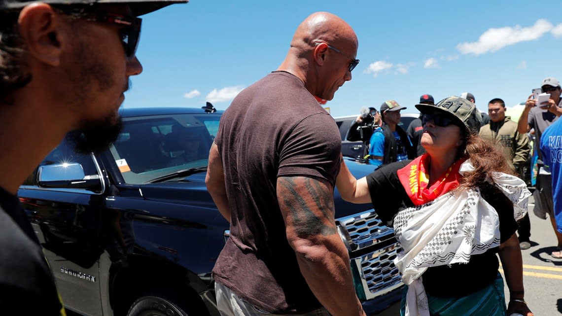 'I stand with you': Dwayne 'The Rock' Johnson visits Hawaii telescope protesters