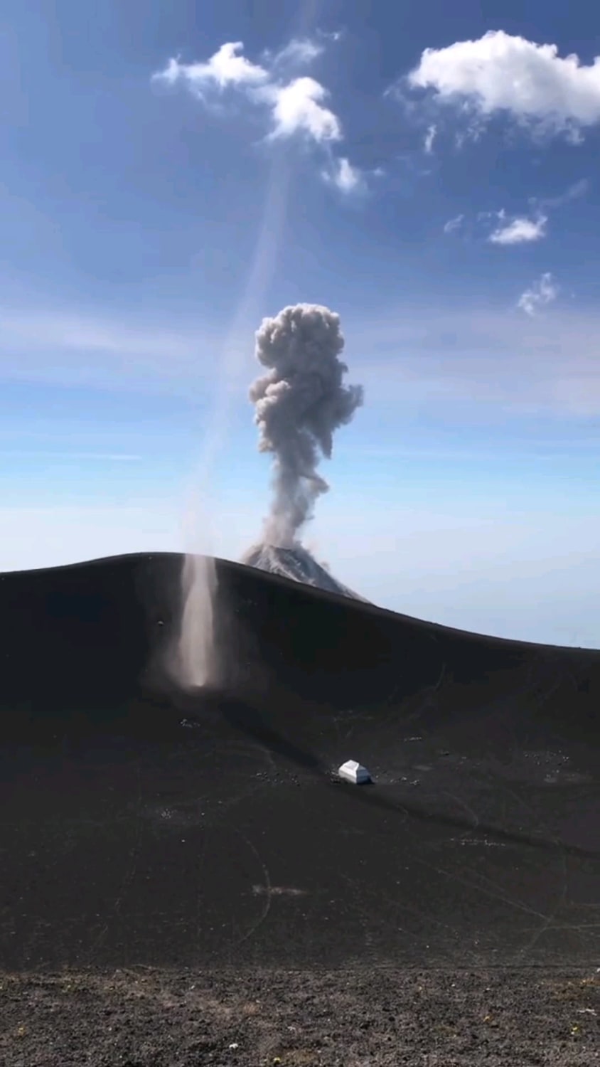 Dust Devil and Volcano erupts almost at same time.