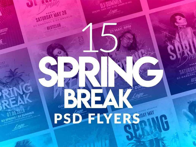 Download + 15 Best Spring Break Flyer PSD - CreativeFlyers