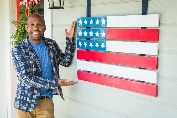 DIY 4th of July Bunting and Wooden American Flag