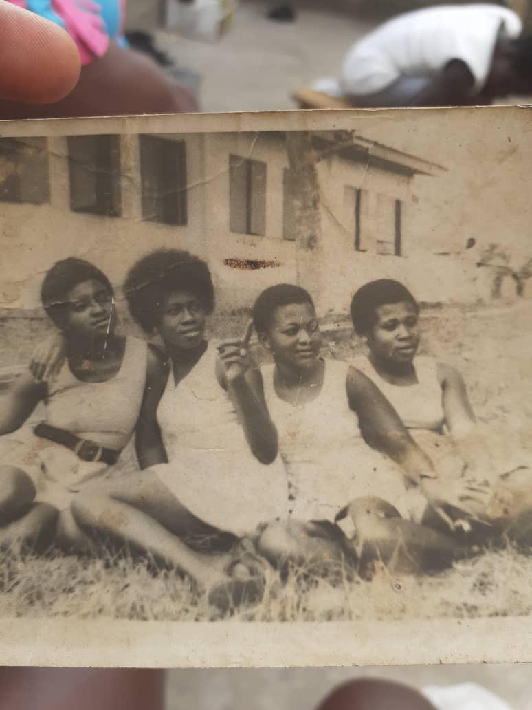 My Mother (sporting her big afro) with her high school classmates circa 70s Ghana