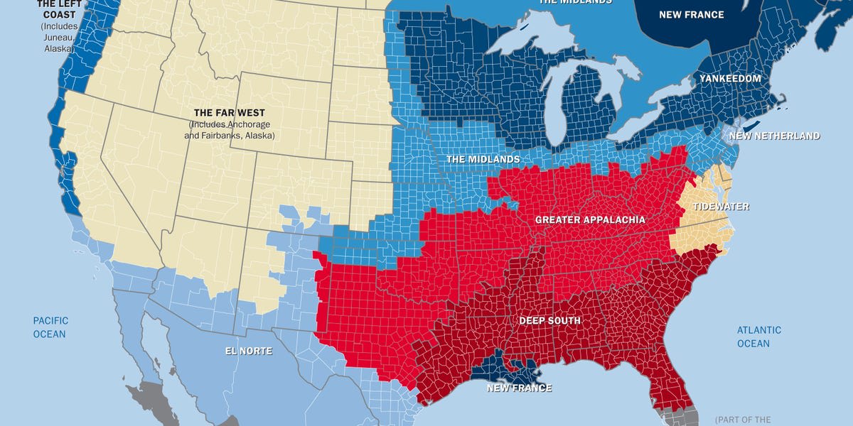 This map shows how the US really has 11 separate 'nations' with entirely different cultures