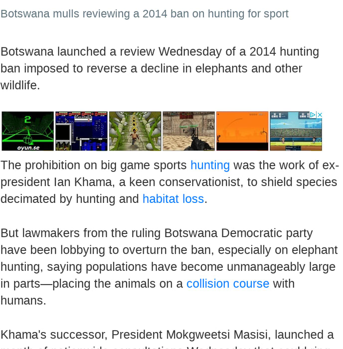 After elephant killings, Botswana mulls lifting hunting ban