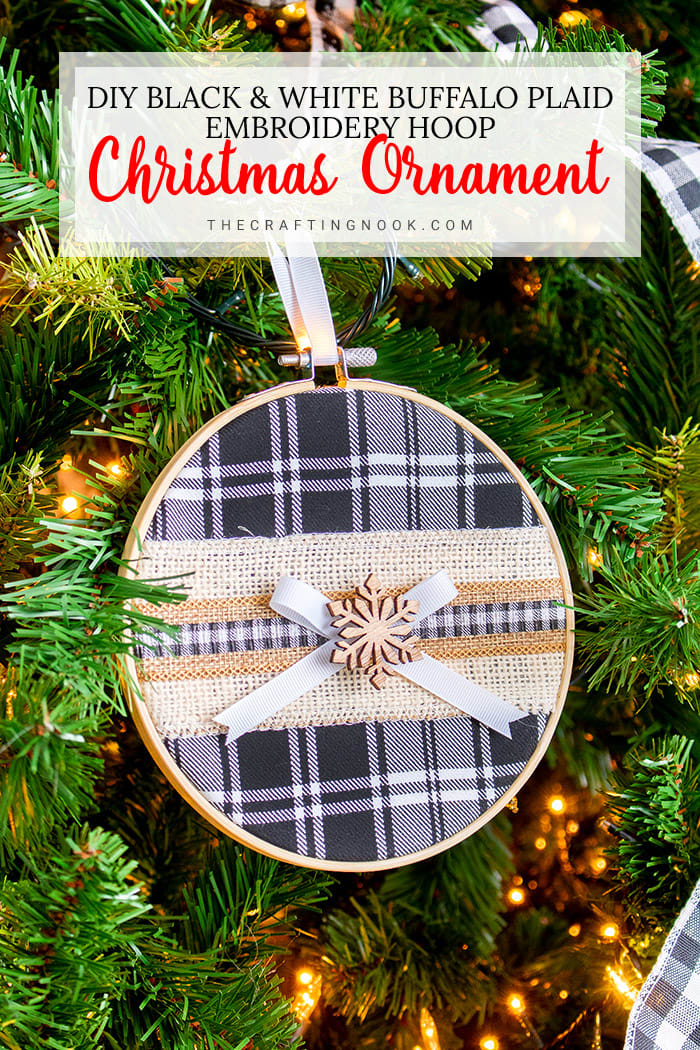 Buffalo Plaid Embroidery Hoop Christmas Ornament