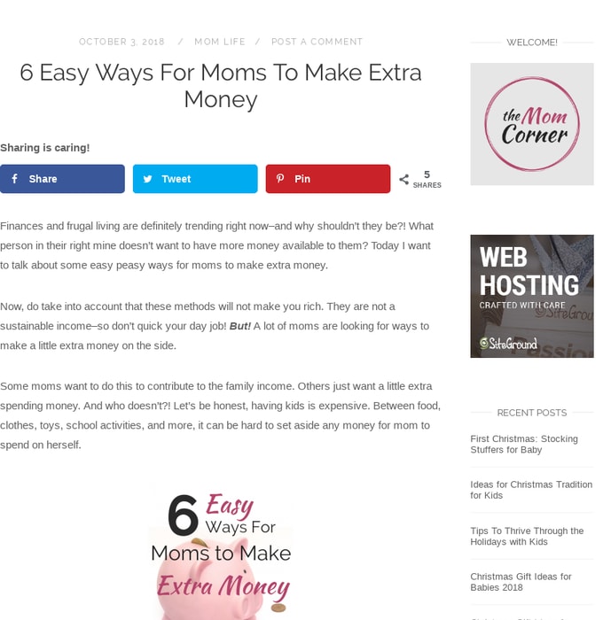 6 Easy Ways For Moms To Make Extra Money