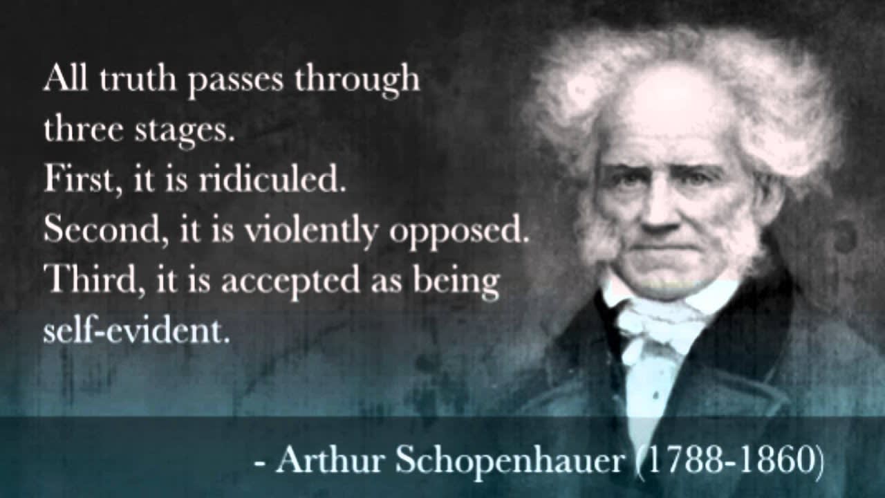 German philosopher Arthur Schopenhauer's famous quote: