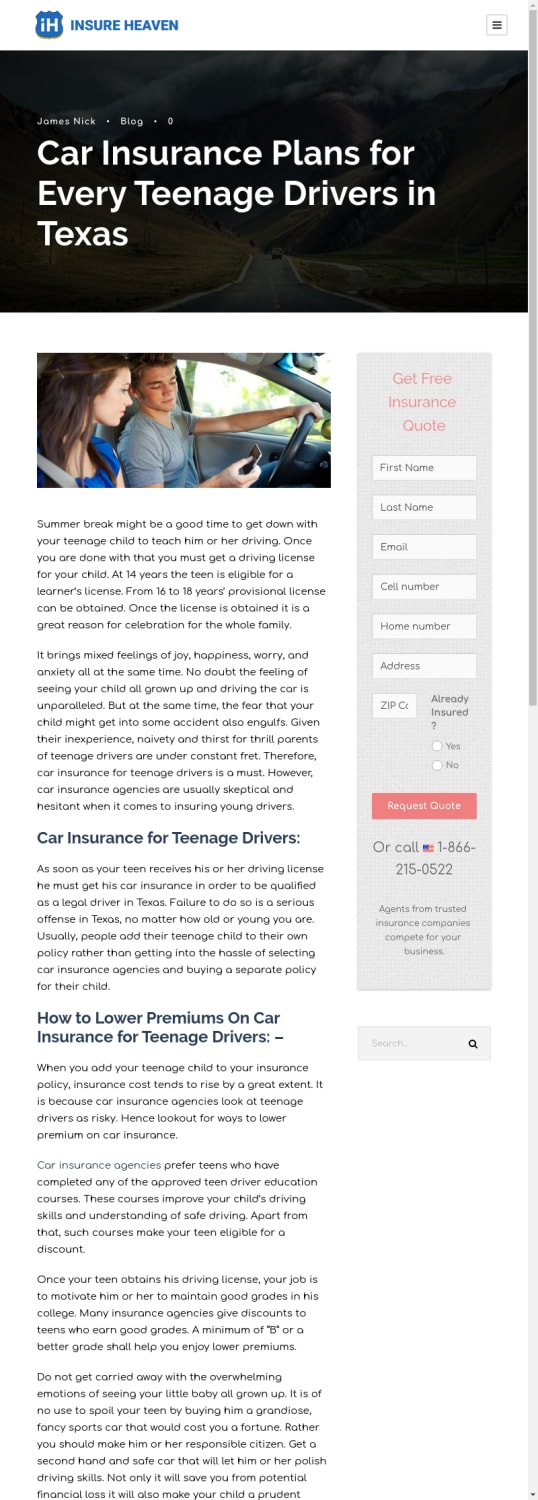 Car Insurance Plans for Every Teenage Drivers in Texas