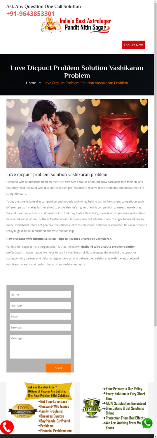 Love Dicpuct Problem Solution Vashikaran Problem - +919634855330