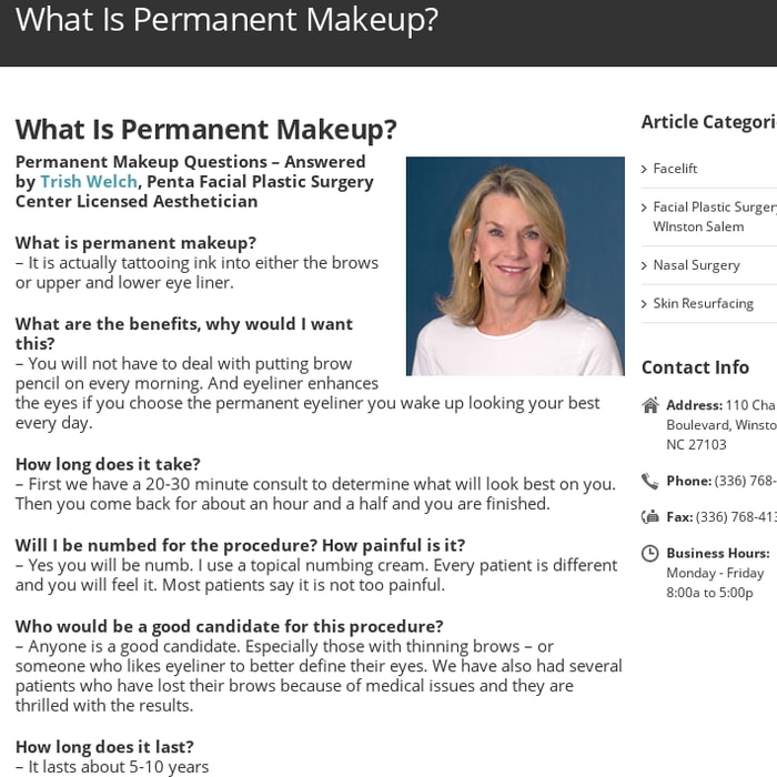What Is Permanent Makeup? - PENTA Facial Plastic Surgery Center
