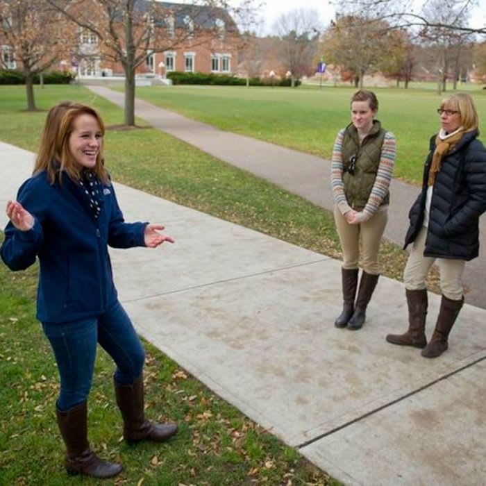 Campus Tour Guide Reminds Students At Each Stop They Have To Get In First