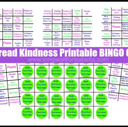 Free Printable Spread Kindness Bingo Game for Kids!
