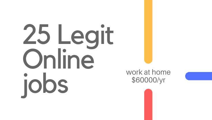 25 Legit Online jobs that pay you to work at home $60000/yr