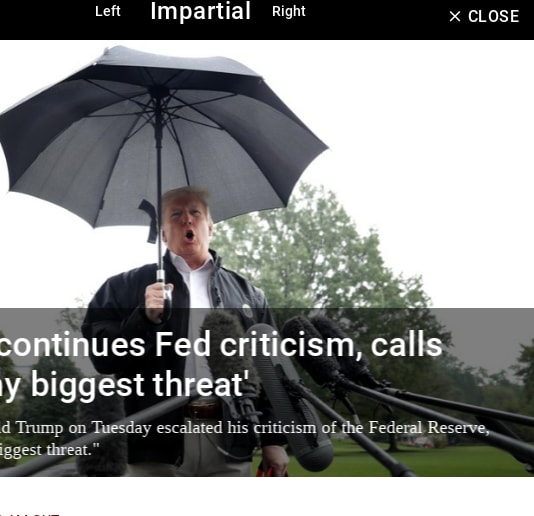 Trump continues Fed criticism, calls bank 'my biggest threat'