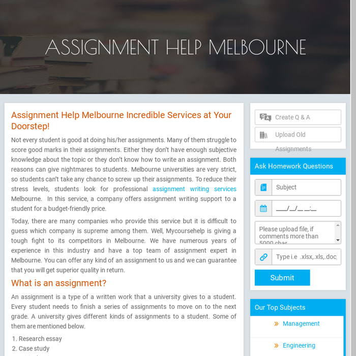 Assignment Help Melbourne Online by Expert Native Writers